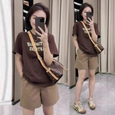 批发纯棉<b class='q'>时尚</b>套装女2026夏季新款小个子穿搭减龄休闲搭配短裤两件套潮