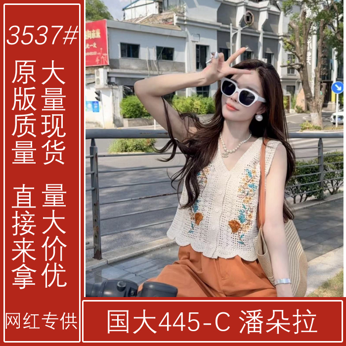 샤오 크릭 의류 2025 여름 새로운 프랑스식 홀로우 아웃 디자인 센스 자수 민소매 쇼트 스타일 조끼 여성