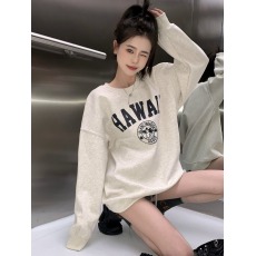 批发<b class='q'>韩国</b>外贸加绒加厚套头圆领<b class='q'>卫衣</b>女学生盐系宽松上衣秋冬季外套9065