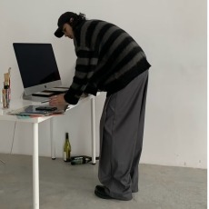 批发夏季高级垂坠感裤子男山本耀司西裤轻薄宽松休闲裤凉感直筒裤长裤