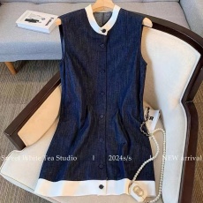 批发南油高货<b class='q'>清仓</b>捡漏！复古拼接无袖牛仔<b class='q'>连衣裙</b>女夏显瘦中长款背心裙