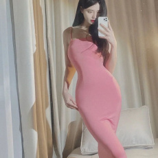 批发吊带后妈裙气质修身<b class='q'>连衣裙</b>紧身包臀裙夏季长款辣妹鱼尾裙