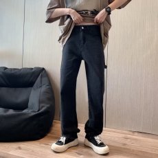 批发复古牛仔裤男款直筒宽松美式高街ins裤子潮牌拉链小众设计感水洗