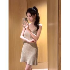 批发DFAY 珠光宝气 被金钱滋养的美女感 金线亮片针织<b class='q'>连衣裙</b>女装夏季