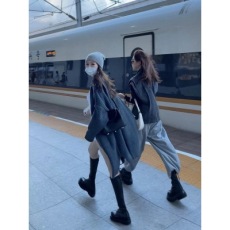 批发小雨姐姐秋冬季日系慵懒风中长款毛衣外套女长袖宽松针织开衫外搭