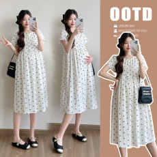 批发实拍孕妇装<b class='q'>夏装</b>新款夏季新品短袖<b class='q'>连衣裙</b>宽松大码裙子小清新孕妇裙