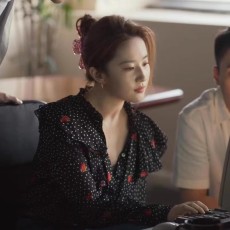 批发玫瑰的故事刘亦菲黄亦玫同款黑色波点玫瑰花衬衫女雪纺衫上衣夏潮