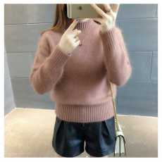 秋冬仿水貂绒毛衣女2025新款潮百搭针织衫宽松套头打底衫