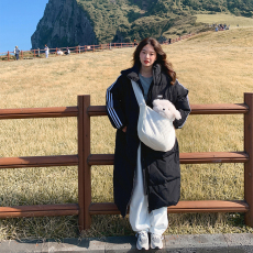 批发奶fufu<b class='q'>羽绒服</b>女2025新款冬季棉服韩系甜美三条杠中长棉衣面包服bf