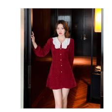 批发新年战袍本命年过年衣<b class='q'>服</b>法式圣诞红色订<b class='q'>婚礼</b><b class='q'>服</b>连衣裙子回门<b class='q'>敬酒</b><b class='q'>服</b>