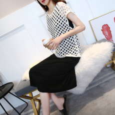 批发实拍时尚套装T恤无袖背心<b class='q'>女</b>镂空针织衫<b class='q'>夏装</b>新款体恤<b class='q'>连衣裙</b>两件套