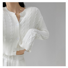 批发张小南NANNAN复古麻花针织开衫两件套春秋显瘦单排扣上衣<b class='q'>吊带</b><b class='q'>背心</b>