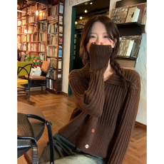批发陆小团团美拉德风软糯针织开衫2024秋季新款奶系穿搭气质设计上…