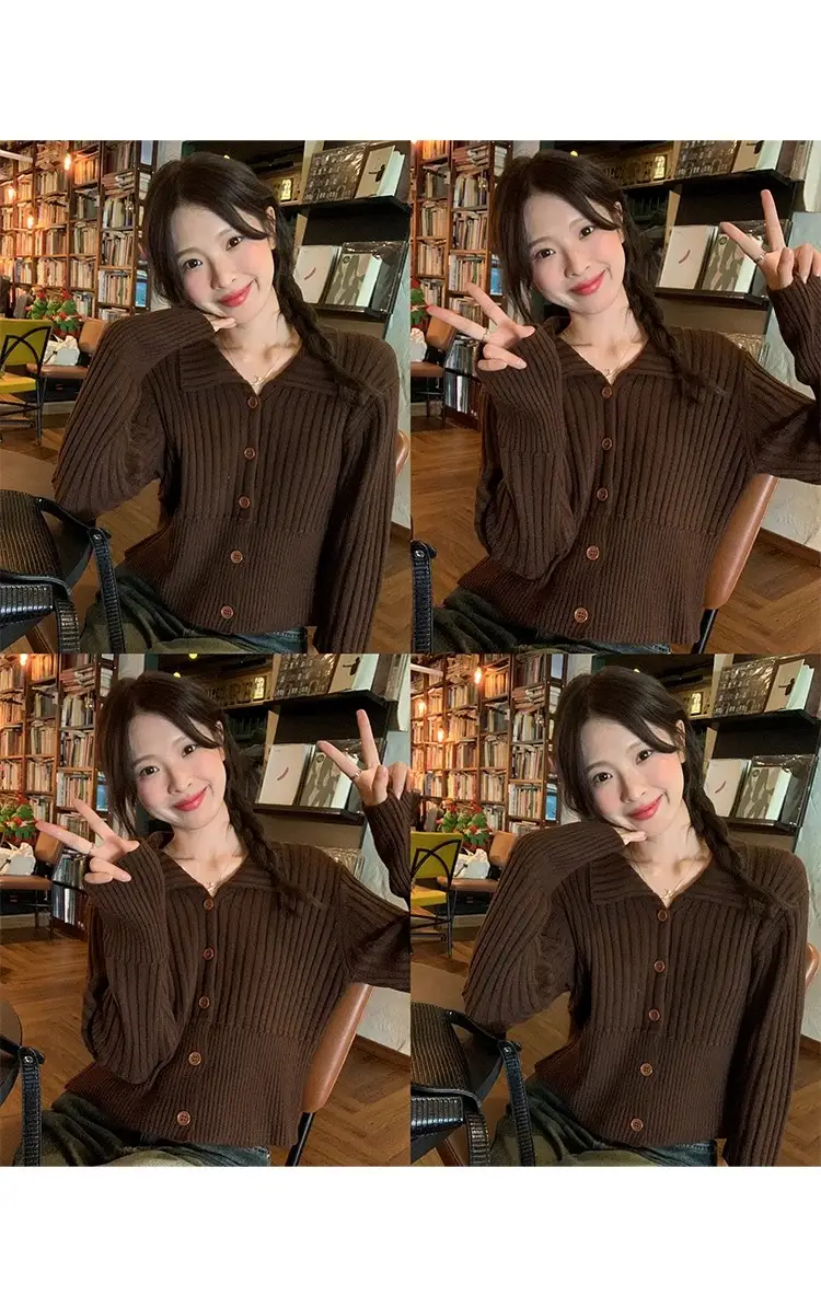 단색 울 카디건 상세 이미지 8