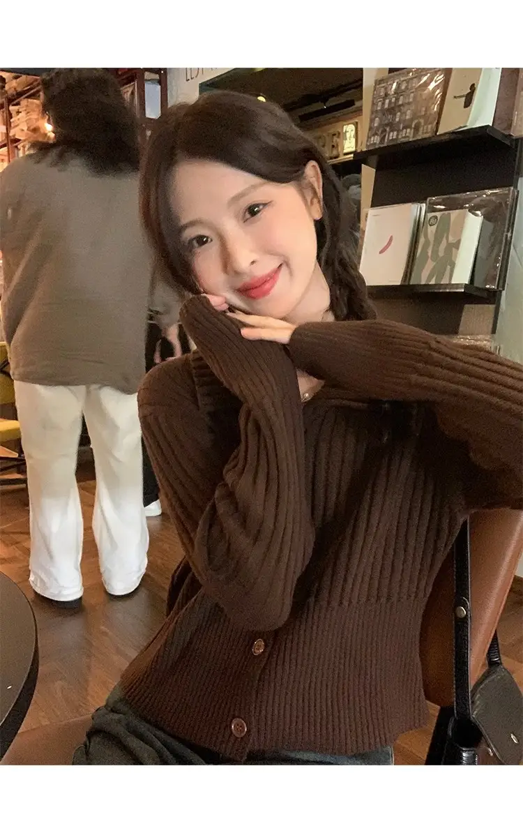 단색 울 카디건 상세 이미지 12
