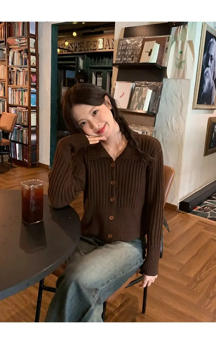 단색 울 카디건 상세 이미지 13