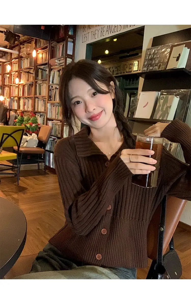 단색 울 카디건 상세 이미지 16
