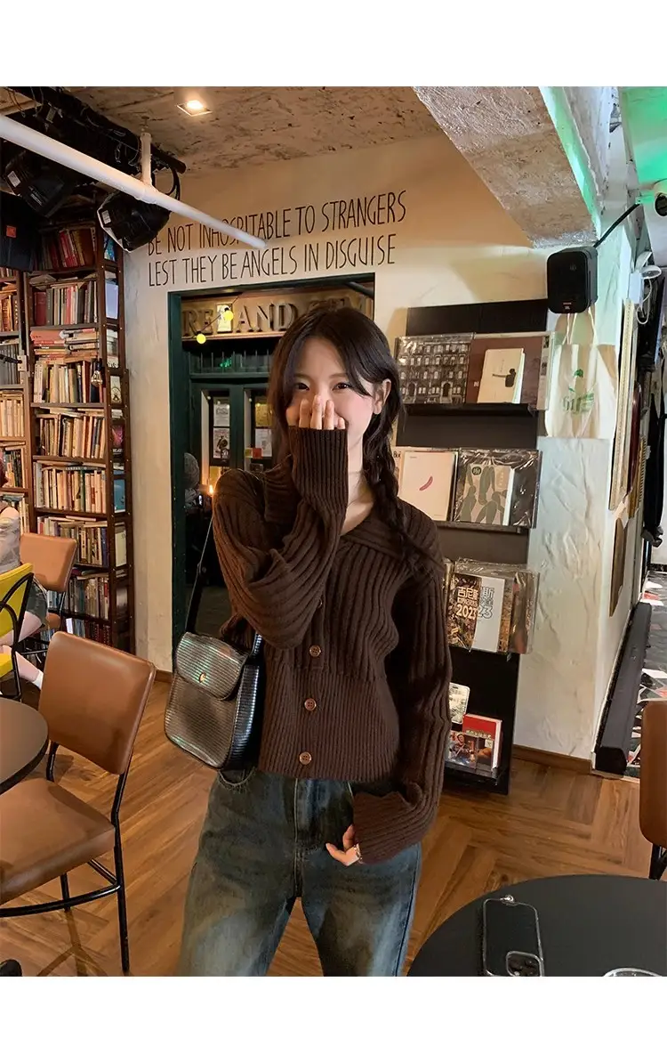 단색 울 카디건 상세 이미지 17