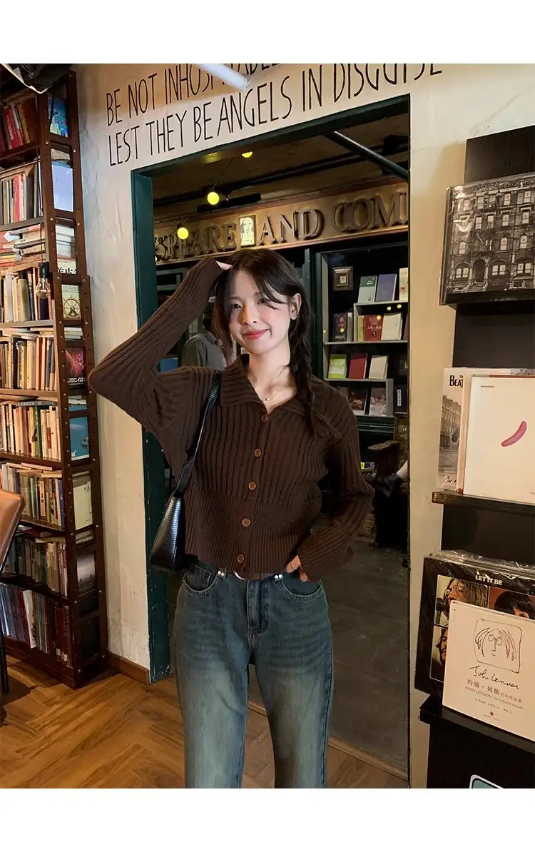 단색 울 카디건 상세 이미지 21