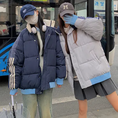 韩版简约棉服女冬季新款面包服加厚小众设计感棉袄外套