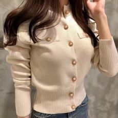 批发chic韩国 百搭气质时尚单排扣针织衫小开衫外套 女