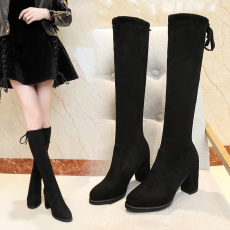 批发靴子不过膝长筒靴小个子中筒靴高跟增高女靴2024<b class='q'>秋</b>季款高筒