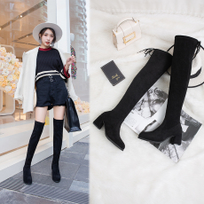 批发长筒靴女过膝胖mm粗腿加肥长靴大筒围女靴加绒弹力高筒靴大码靴子