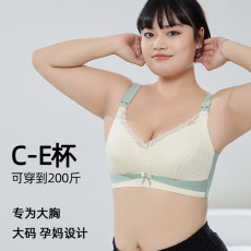 批发茶纤维加大码大罩杯无钢圈哺乳文胸聚拢无钢圈孕妇内衣女薄款胸罩
