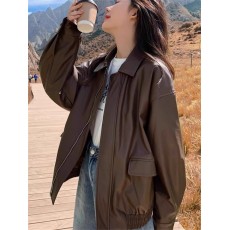 批发原版做法皮衣外套女秋季新款港风黑色pu小个子美式复古机车服夹克