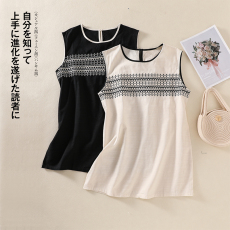 批发实拍2026年夏季新款韩版刺绣显瘦休闲裙潮圆领<b class='q'>亚麻</b>无袖<b class='q'>连衣裙</b>女