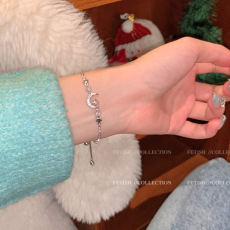 批发韩系轻奢小众高级感珍珠月亮星星手链女抽拉式可调节手饰品