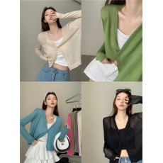 批发实价实拍 糖果色系针织软糯开衫防晒外套上衣