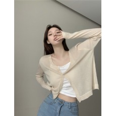 批发实价实拍 糖果色系针织软糯开衫防晒外套上衣