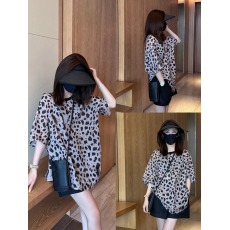 批发2026夏装搭配一整套女豹纹t恤短裤时尚洋气减龄显瘦遮肉两件套装