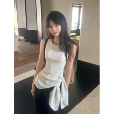 批发实拍实价韩系设计感绑带无袖<b class='q'>t</b><b class='q'>恤</b>女夏辣妹修身百搭<b class='q'>紧身</b>上衣