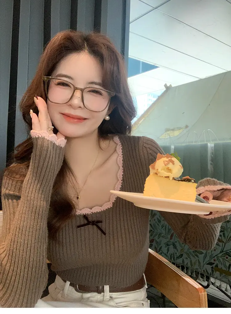 스퀘어넥 레이스 니트 상세 이미지 10
