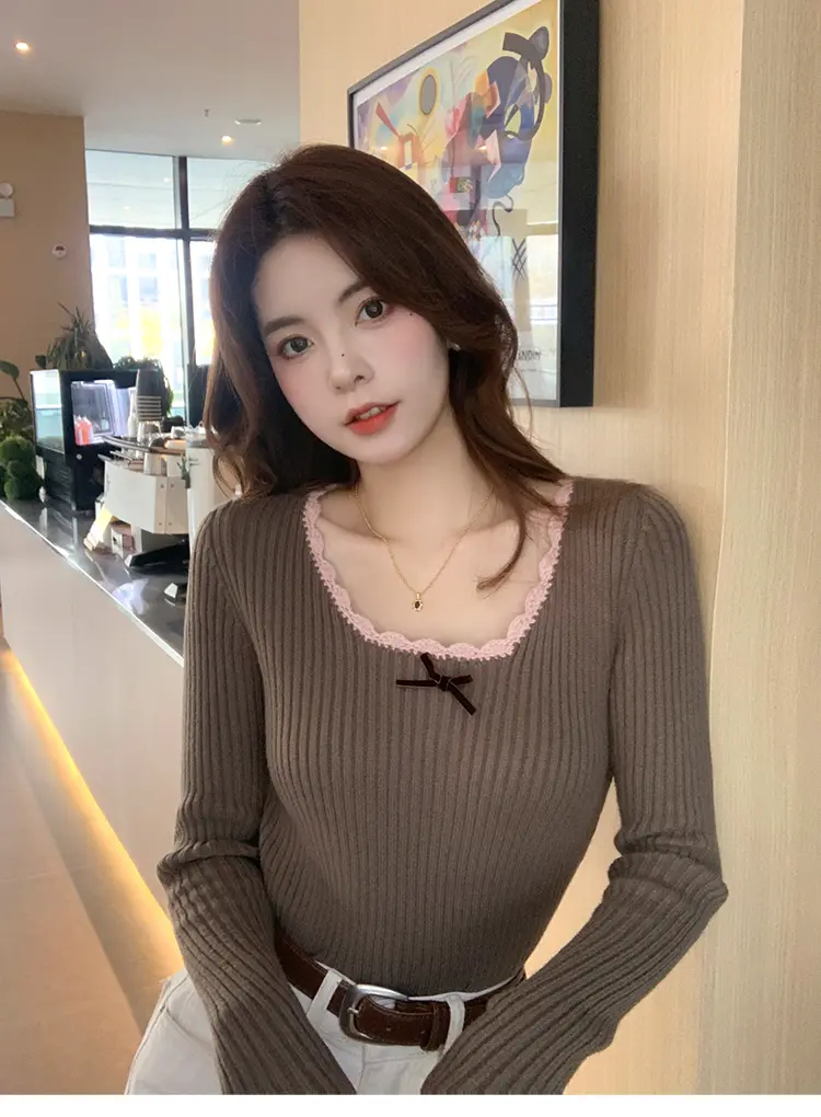 스퀘어넥 레이스 니트 상세 이미지 12