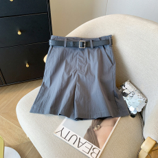 批发实拍 墙裂CHAO级无D推荐铁灰色纸片感工装百搭五分短裤女