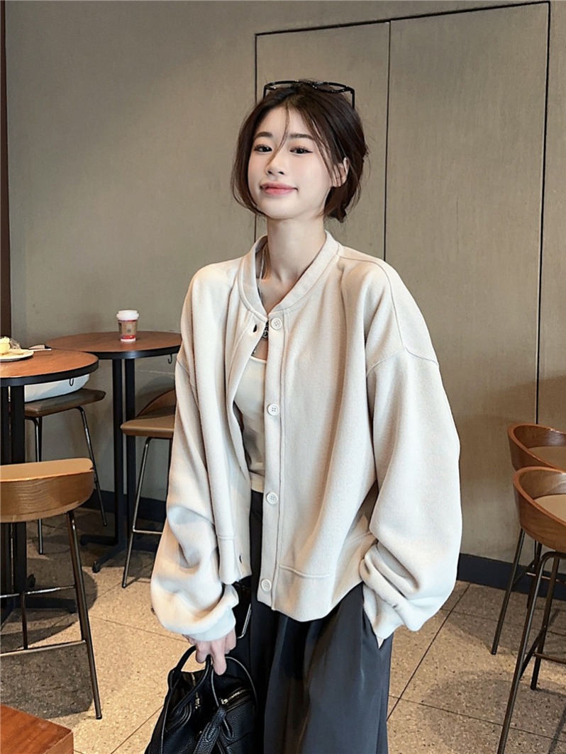 실사 정가 이른 가을 단색 긴팔 후드티 재킷 디자인 센스 작은 대중 오픈 가디건 캐주얼 맨위