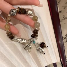 批发珠新中式复古手链女民族风天然石串藏式古着手串轻奢小众手饰