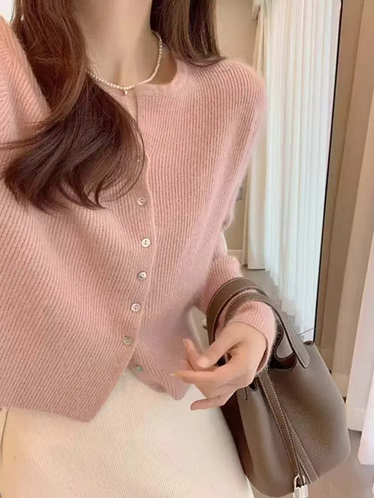 프렌치 블루 니트 가디건 상세 이미지 1