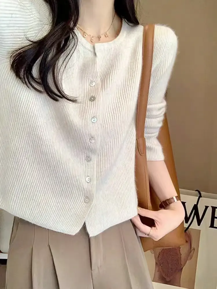 프렌치 블루 니트 가디건 상세 이미지 5