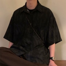 批发Nagawl2024夏季新款美式复古宽松潮牌高街高级感短袖衬衫上衣男女