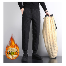 批发实拍男士秋冬季雪地羊羔绒束脚棉裤加绒加厚户外防风防水保暖外穿