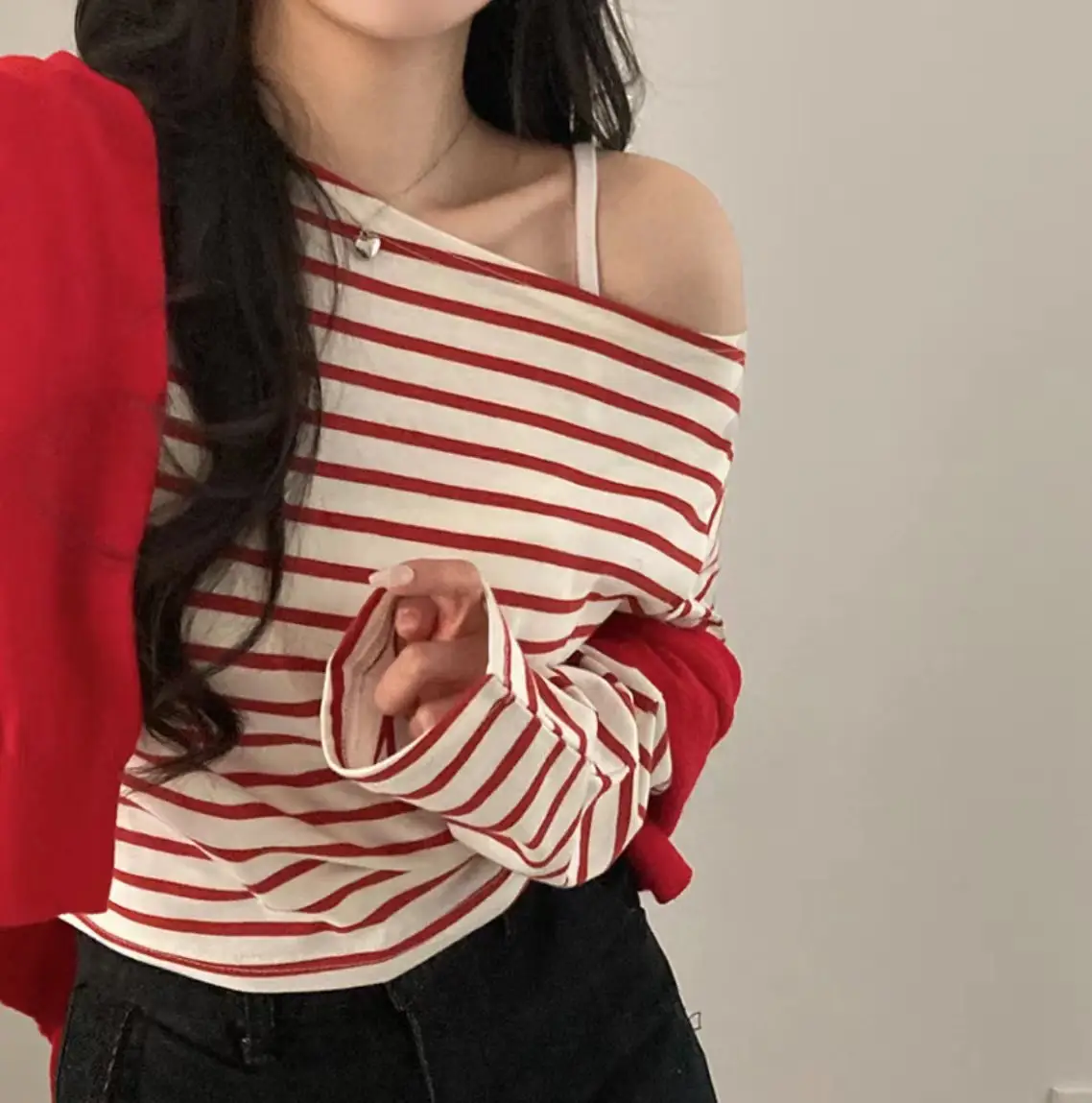 여성 스타일리시한 블라우스 티셔츠 상세 이미지 16