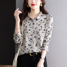 批发春季新款<b class='q'>女士</b><b class='q'>衬衫</b>POLO领开衫纯棉宽松洋气<b class='q'>长袖</b><b class='q'>衬衫</b>气质上衣