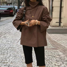 批发尺寸已更新 INS博主款法式小众设计感 纽扣装饰 前后两穿长袖衬<b class='q'>衫</b>