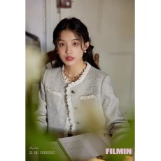 批发米色绣花花边提花粗纺小香风外套复古法式百搭短款长袖上衣女