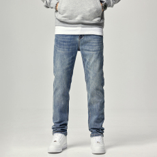 批发实拍2024年秋冬季男士牛仔裤复古蓝百搭<b class='q'>韩</b>版小直筒休闲长裤