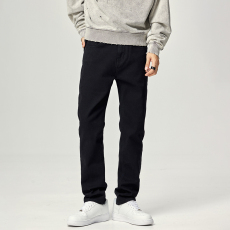 批发实拍高端黑色牛仔裤男2024秋冬新款弹力<b class='q'>韩</b>版小直筒潮牌百搭长裤